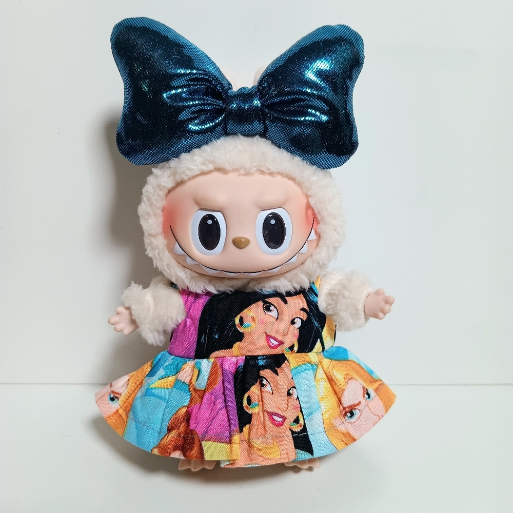 Disney Princess Aladdin Jasmine Custom Dress and Matching Bow Made to fit Labubu
